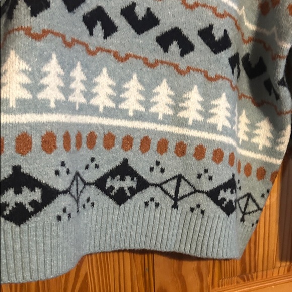 Panache Nordic Blue and Brown Turtleneck Sweater - Picture 5 of 8